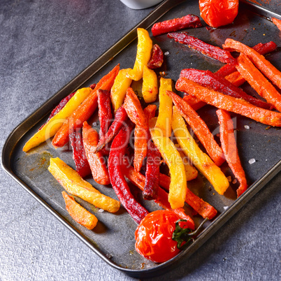 colorful vegetable fries from the oven