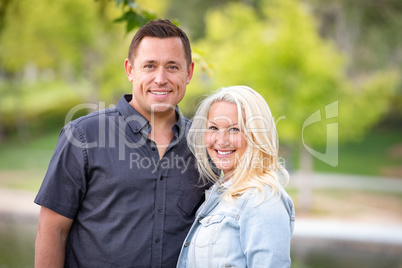 Young Caucasian Couple Portrait In The Park