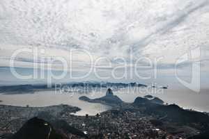 A beautiful panorama of the sugarloaf mountain and clouds