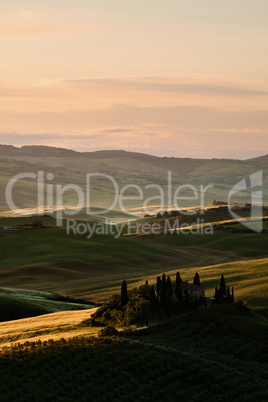 Sunrise in Val d'Orcia, Tuscany