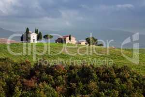 The chapel Vitaleta in Val d'Orcia, Tuscany