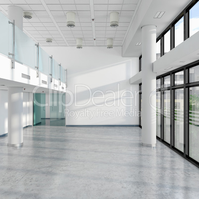 3d render - empty office building - modern architecture