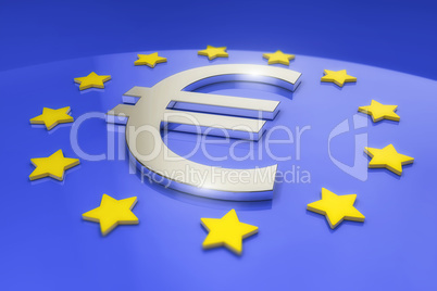3d render - metal euro sign