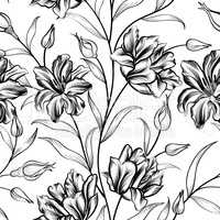 Floral background. Flower pattern. Flourish seamless texture