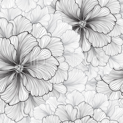 Floral background. Flower pattern. Flourish seamless texture