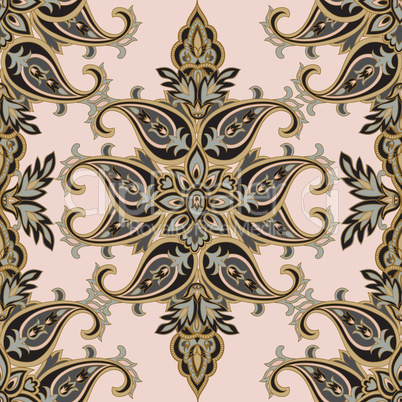 Floral pattern Flourish tiled oriental ethnic background. Arabic