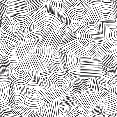 Line seamless pattern. Abstract doodle geometric ornament