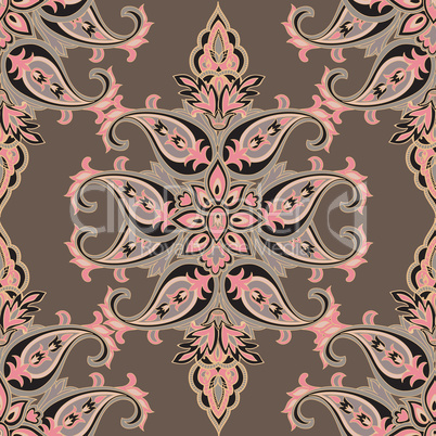 Flourish orient pattern. Floral seamless background