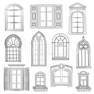 Window set in different architectural style