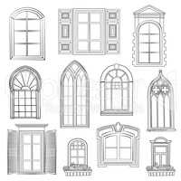 Window set in different architectural style