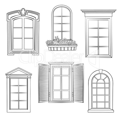 Window set in different architectural style