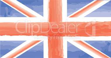 English flag. Great Britain watercolor painted flag isolated