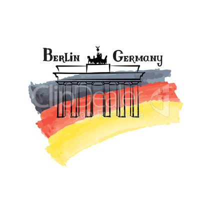 Travel Germany sign Berlin famous Brandenburg gates