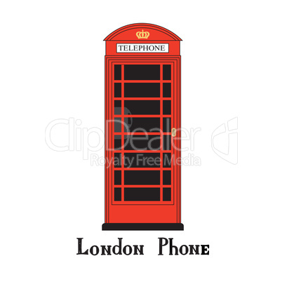 London city sign phone Famous red telephone box.