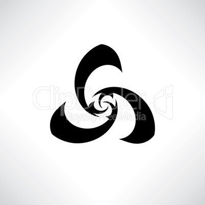 Abstract stylish swirl flower sign. Logo design.