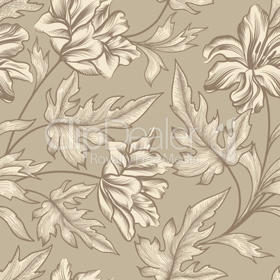 Floral seamless pattern. Flower background. Garden texture