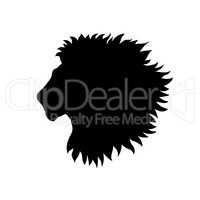 Lion head. African animal lion profile isolated silhouette