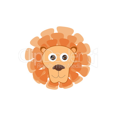 Lion head. Animal lion face cartoon isolated. Baby toy