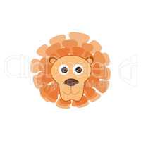 Lion head. Animal lion face cartoon isolated. Baby toy