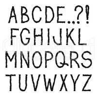 Latin alphabet. Grunge line decorative font. Characters set