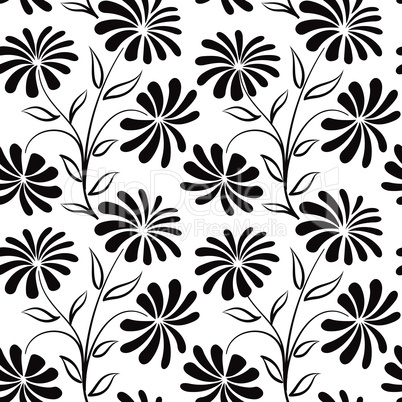 Floral seamless pattern. Flower background. Engraved texture