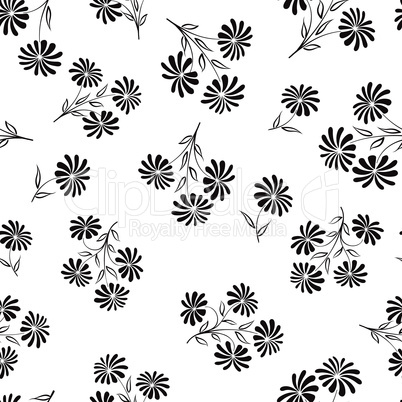 Floral seamless pattern. Flower background. Engraved texture