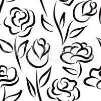 Floral seamless pattern. Flower background. Engraved texture