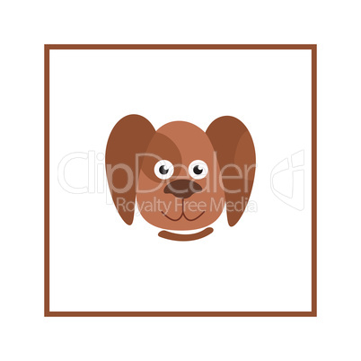 Dog head sign. Domestic animal cartoon. Puppy icon