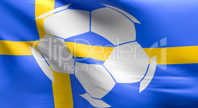 Flag of sweden with a soccer ball icon