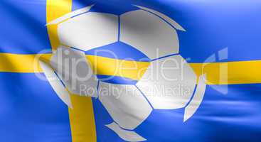 Flag of sweden with a soccer ball icon