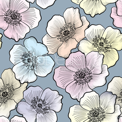 Floral seamless pattern. Flower background. Flourish wallpaper