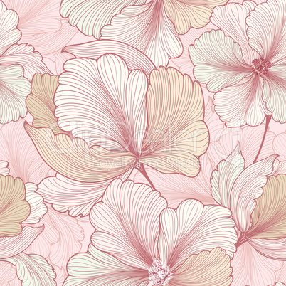 Floral seamless pattern. Flower background. Flourish wallpaper