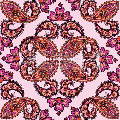 Floral seamless background. Oriental ornament. Flower pattern.