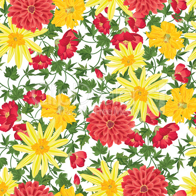 Floral seamless pattern. Flower background. Flourish garden