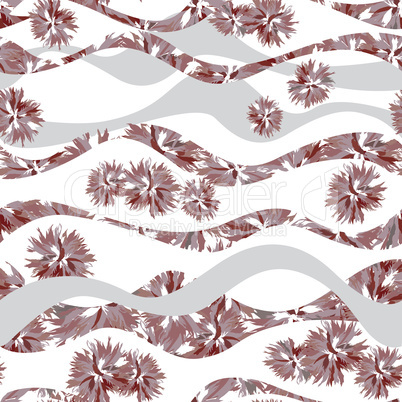 Abstract floral geometric pattern. Wave flower textured wallaper