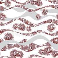 Abstract floral geometric pattern. Wave flower textured wallaper