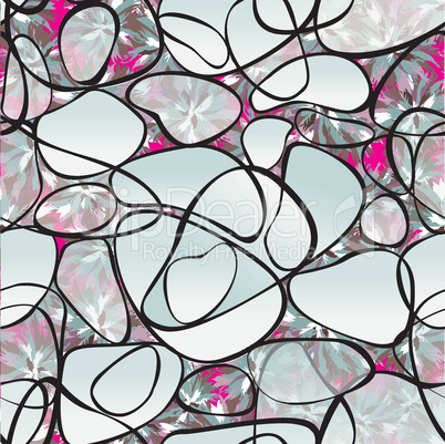 Abstract line seamless pattern. Swirl ornamental floral background.
