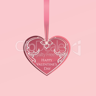 Valentine's day Greeting Card. Love heart pattern and lettering