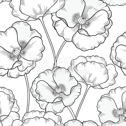 Floral seamless pattern. Flower background. Ornamental garden