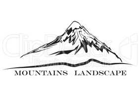 Mountains landscape silhouette. Abstract high hill wallpaper