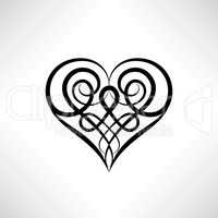 Heart symbol. Love sign. Save date amulet. Ancient Celtic style