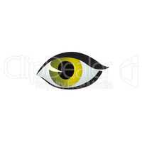 Eye icon. Colored eye design in cat style. Cat eye style