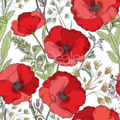 Floral seamless pattern. Flower background. Flourish garden