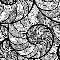 Abstract spiral seamless pattern. Wave nautilus marine backgroun