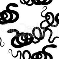 Abstract ornametal spiral seamless snake silhouette pattern