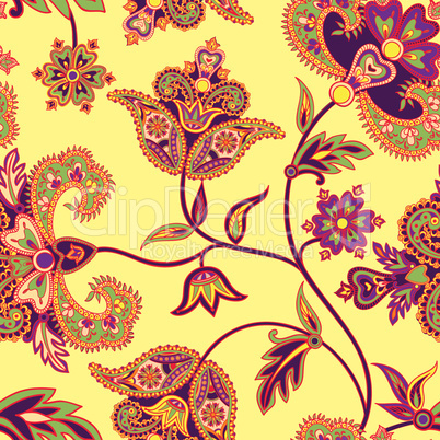Asian seamless pattern. Floral background. Wonderland flowers