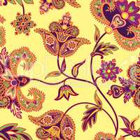 Asian seamless pattern. Floral background. Wonderland flowers