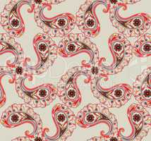 Floral seamless background. Oriental ornament. leaves pattern.