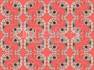 Floral seamless background. Oriental ornament. Flower pattern.