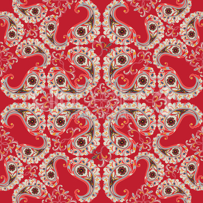 Floral seamless background. Oriental ornament. Flower pattern.